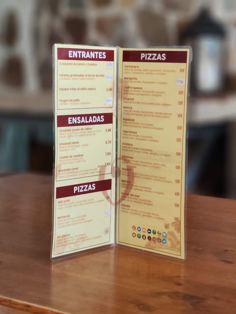 Diseño de carta para restaurante